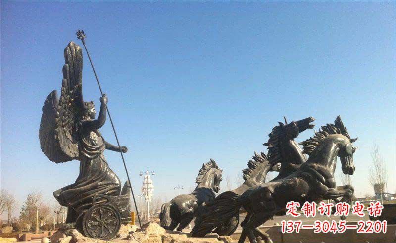 宁夏阿波罗战车小区景观铜雕 (2)
