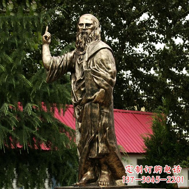 宁夏柏拉图玻璃钢仿铜雕像-古希腊哲学家雕塑