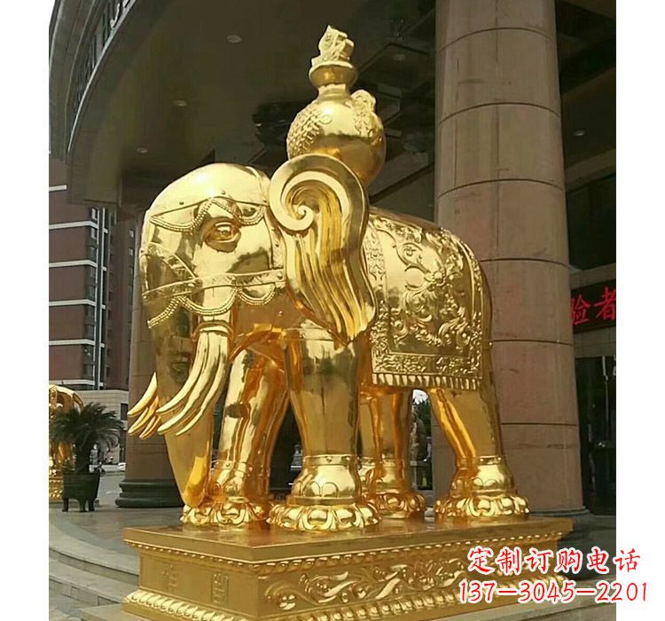 宁夏宝瓶大象铜雕