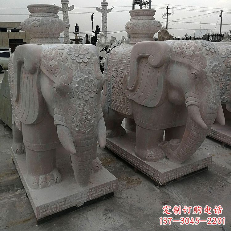 宁夏宝瓶(保平安)石雕大象