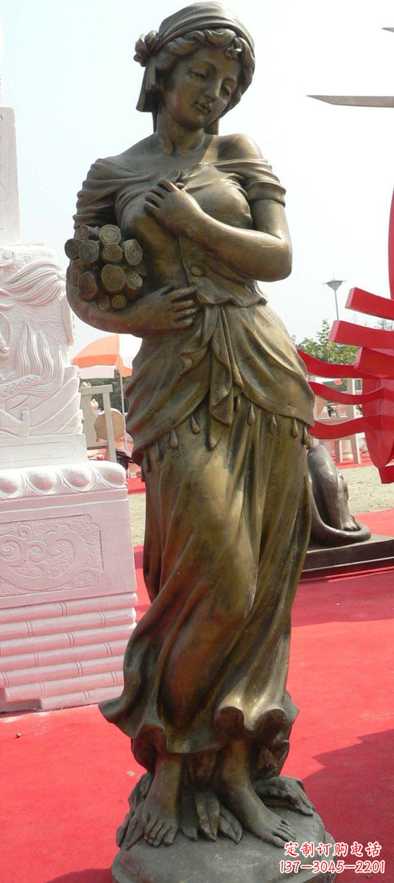 宁夏少女梦想铜雕