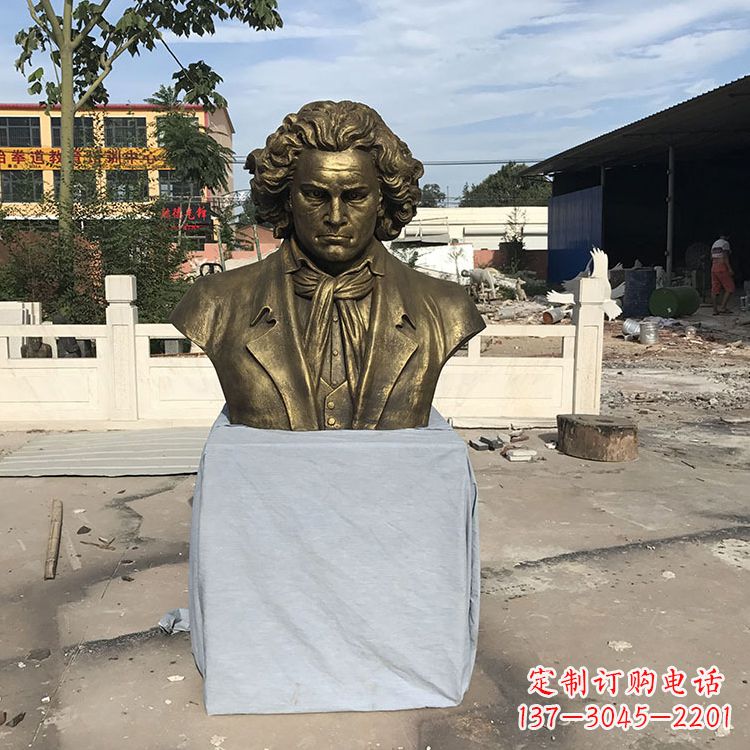 宁夏贝多芬仿铜头像世纪名人著名音乐家肖像雕塑