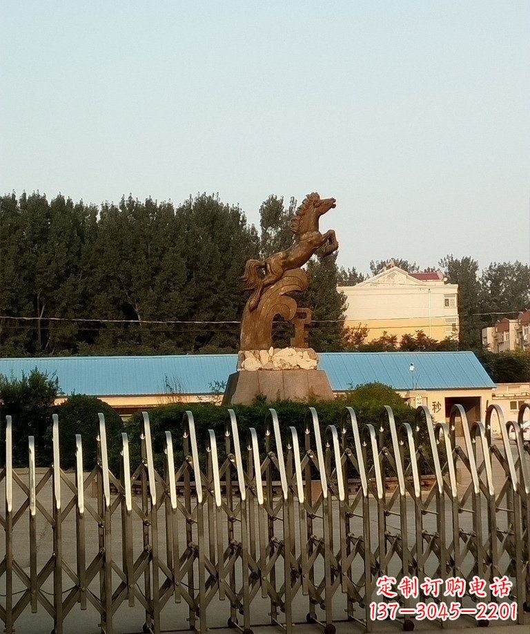 宁夏腾驰自由——奔马企业铜雕