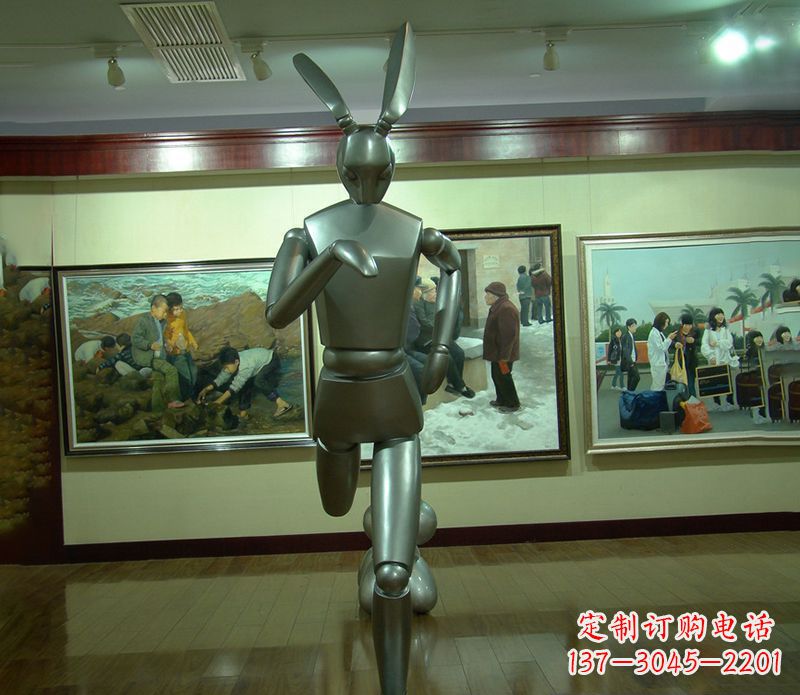 宁夏奔跑兔子雕塑