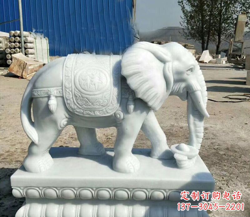 宁夏大象汉白玉吊坠