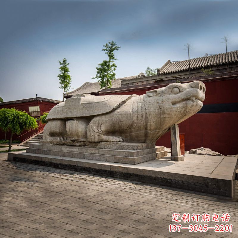 宁夏赑屃身上有佛的雕塑-寺庙景点广场神兽动物雕塑