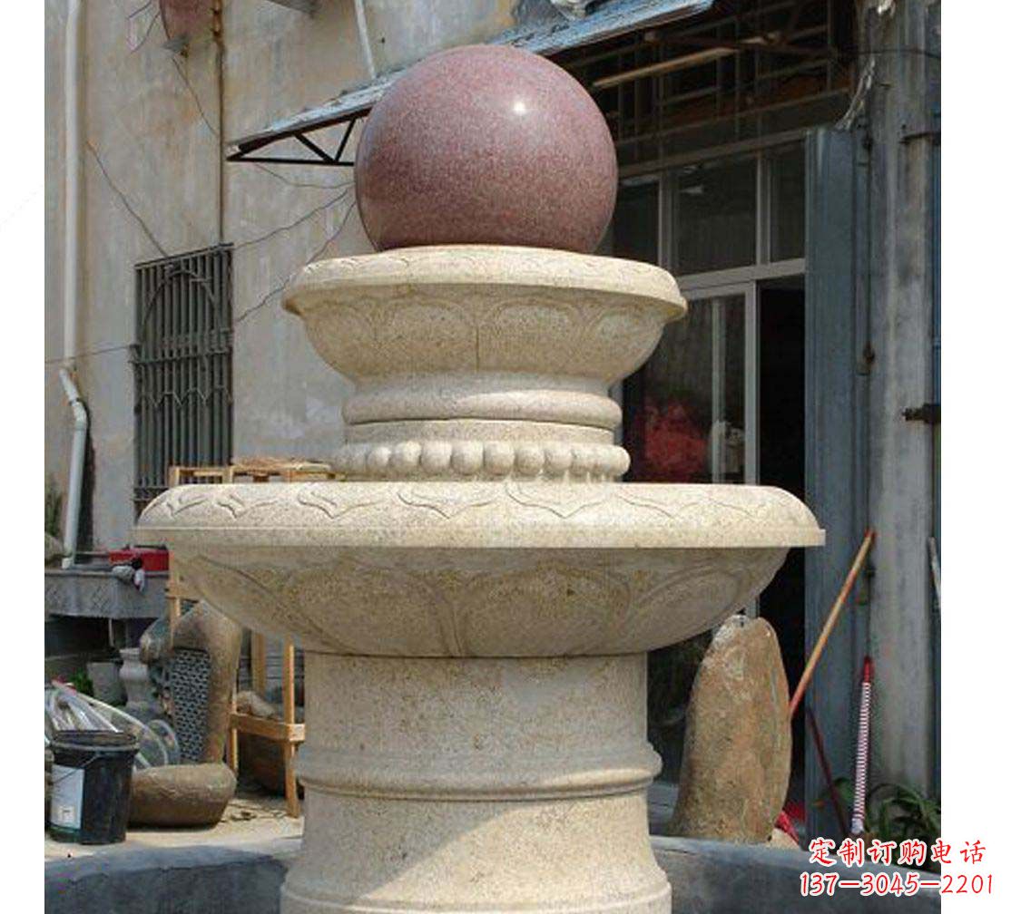 宁夏别墅景观装饰风水球喷泉雕塑