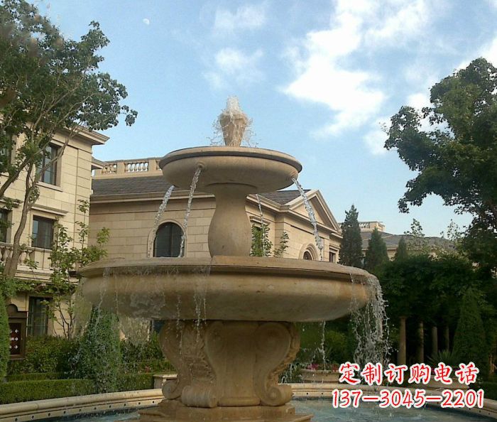宁夏别墅景观大理石喷泉雕塑