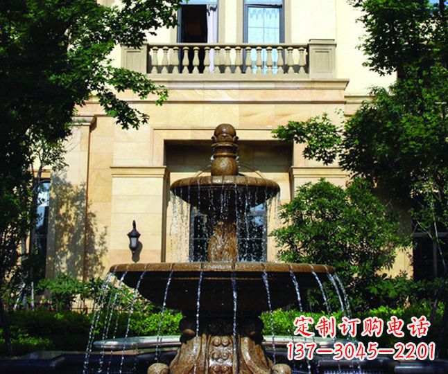 宁夏别墅景观多层喷泉石雕 (2)