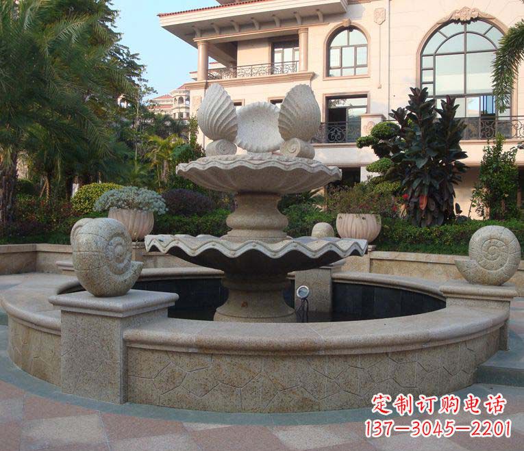 宁夏别墅景观多层喷泉石雕