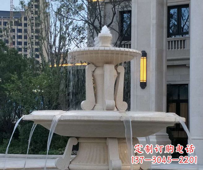 宁夏别墅景观汉白玉喷泉石雕 (2)