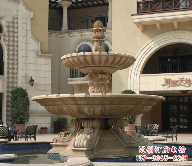 宁夏别墅景观石雕大型喷泉雕塑 (2)