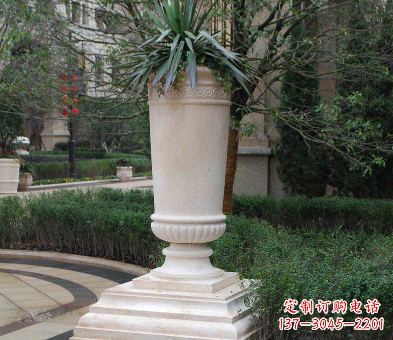 宁夏别墅景观石雕花盆