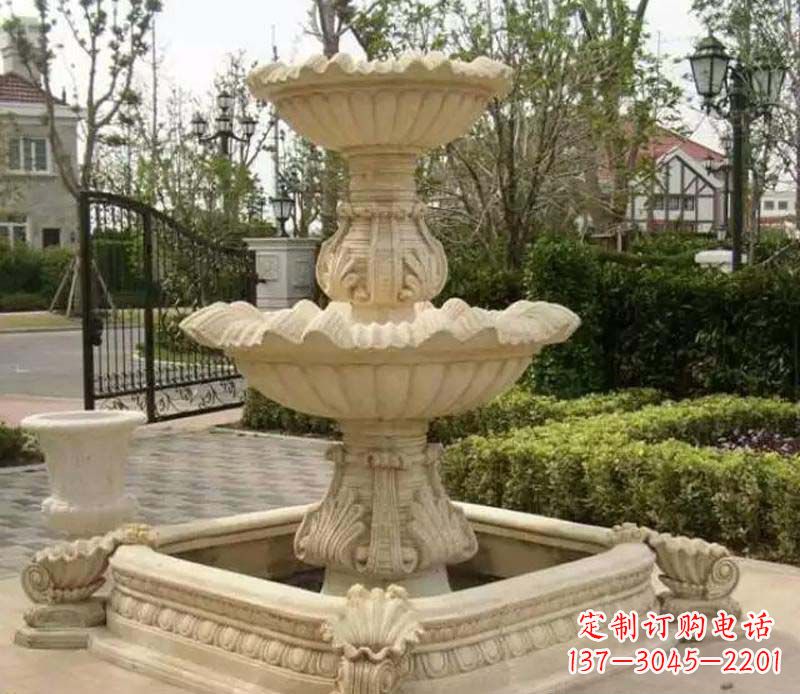 宁夏优雅精致的喷泉石雕