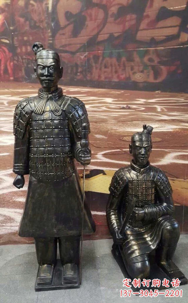 宁夏新题目兵马俑玻璃钢仿古铜雕塑