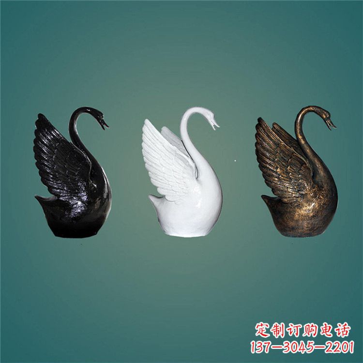 宁夏玻璃钢制天鹅雕塑,点缀水景水池