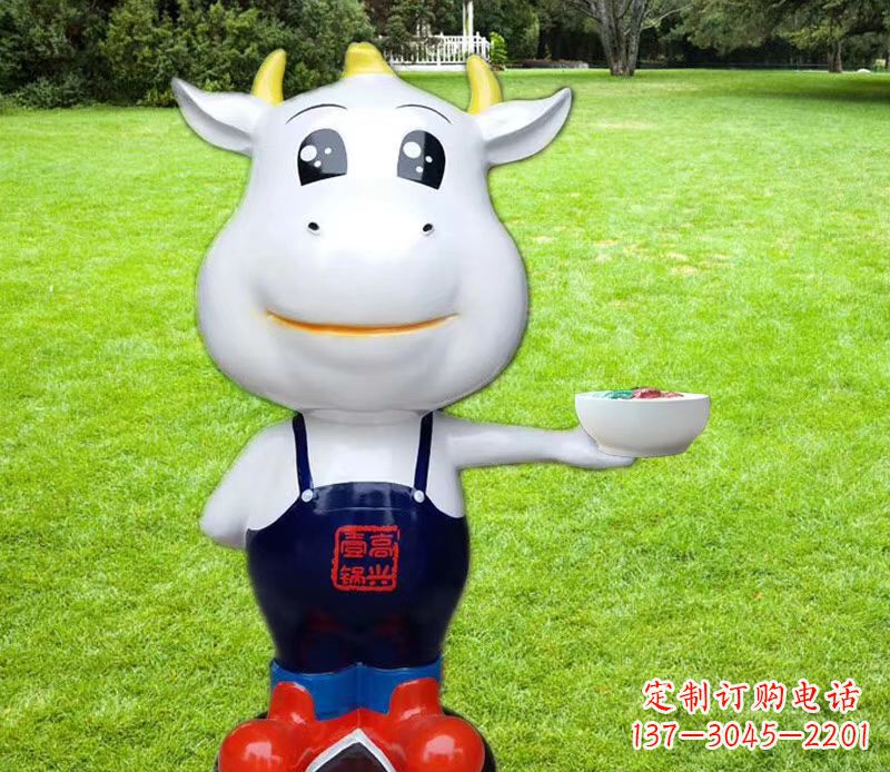 宁夏玻璃钢制作的牛雕塑