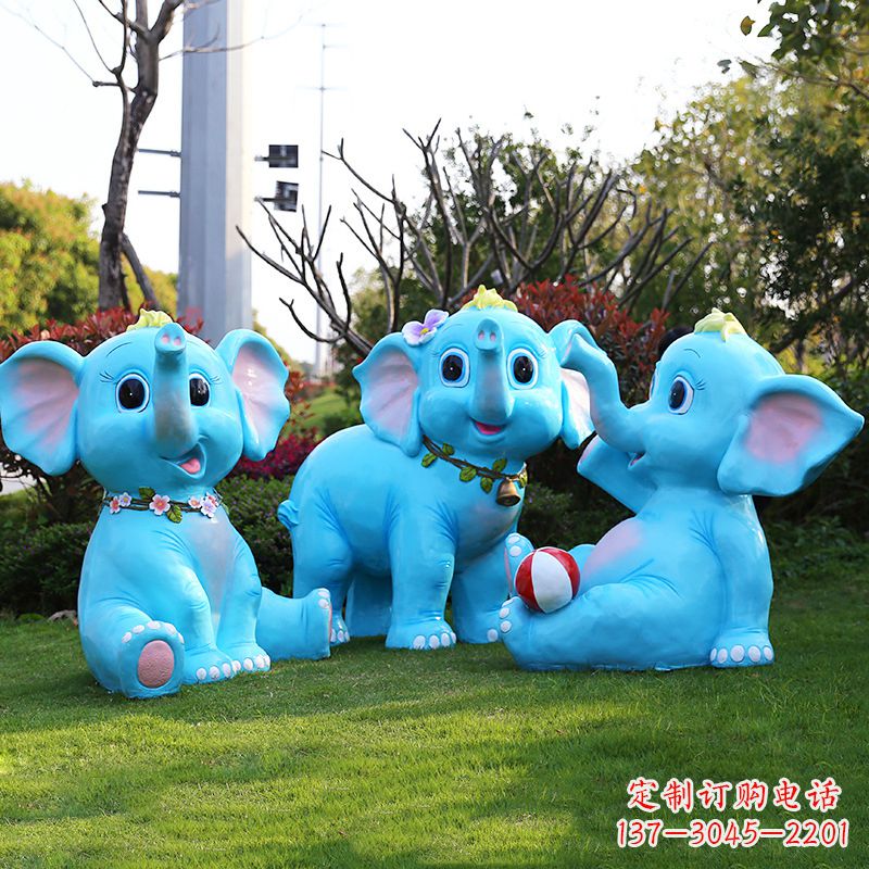 宁夏玻璃钢大象雕塑精美的艺术品