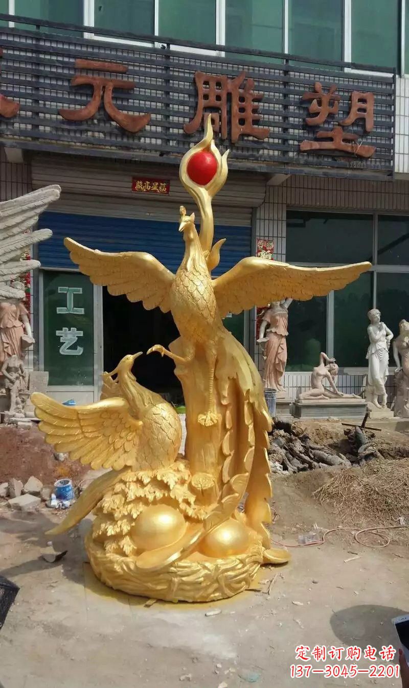 宁夏玻璃钢雕刻的凤凰之美