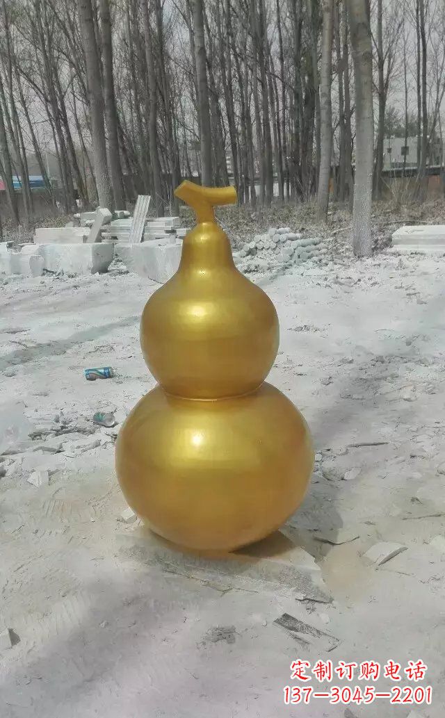 宁夏玻璃钢仿铜葫芦雕塑