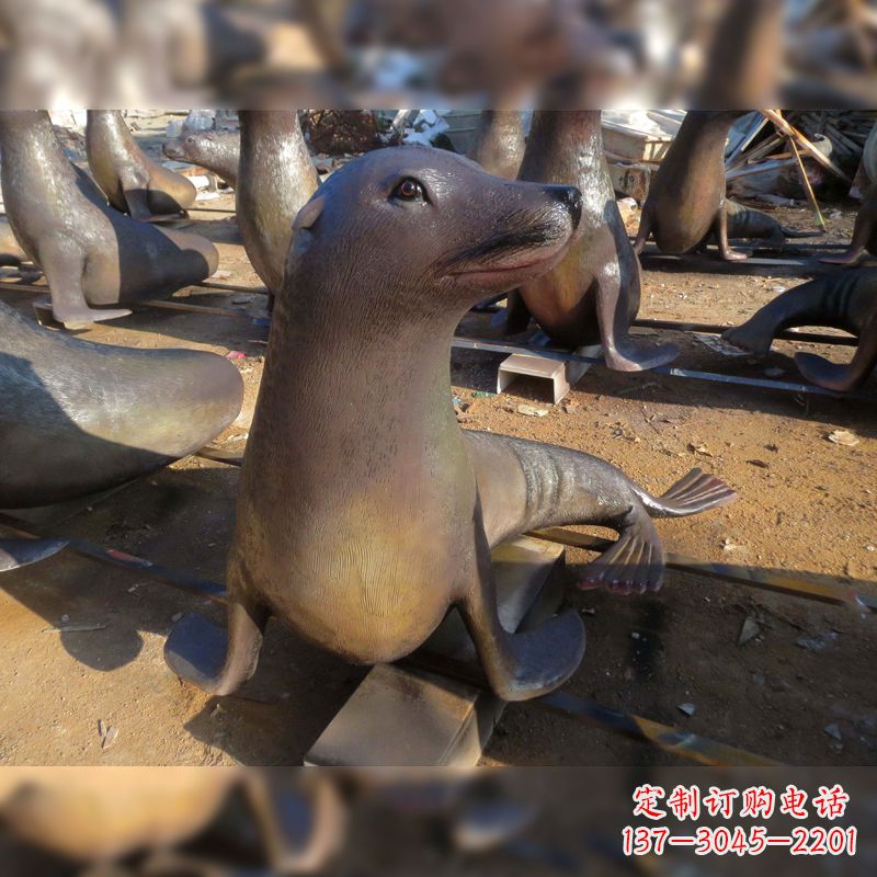 宁夏玻璃钢海豹雕塑——精美的艺术品