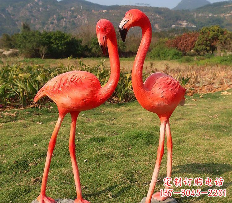 宁夏玻璃钢仿真火烈鸟雕塑极致精细的艺术品