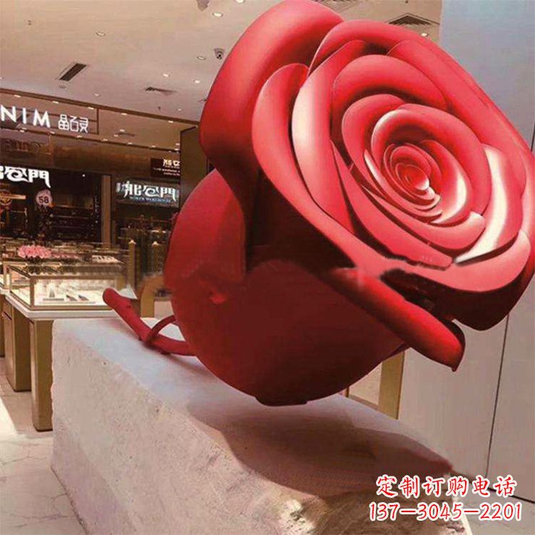 宁夏玻璃钢玫瑰花雕塑