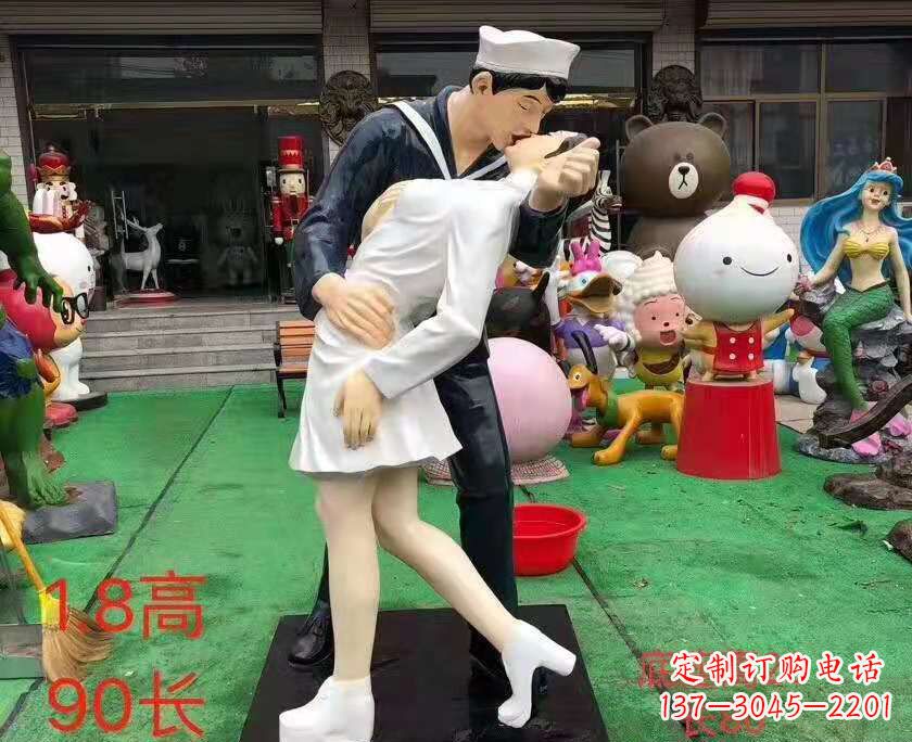 宁夏玻璃钢情侣雕塑——浪漫婚庆景观