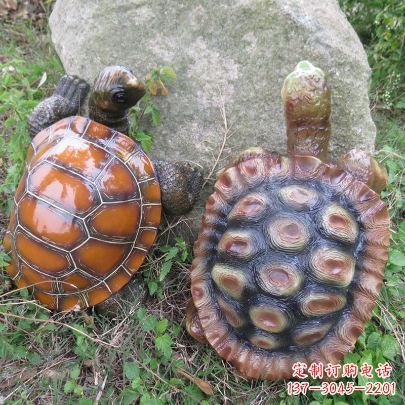 宁夏玻璃钢海龟雕塑精致美观的园林装饰品