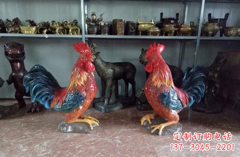 宁夏玻璃钢公鸡雕塑——给环境带来美丽的色彩