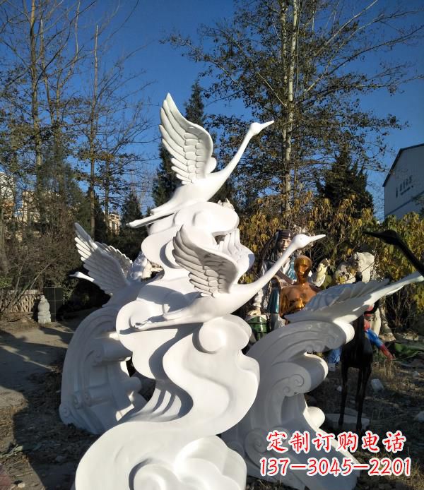 宁夏玻璃钢天鹅雕塑
