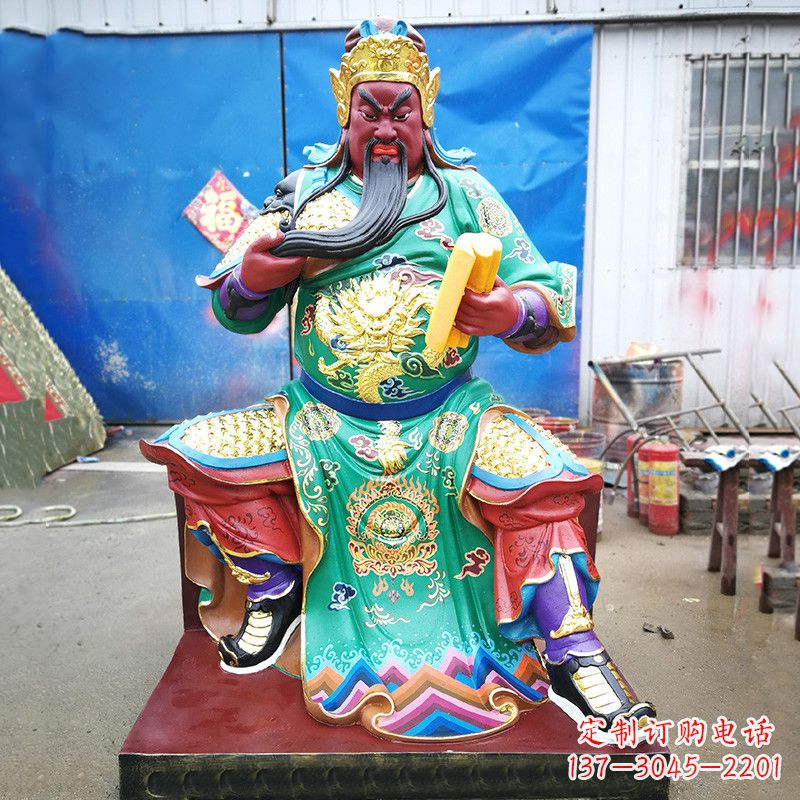 宁夏关圣雕塑玻璃钢彩绘之美