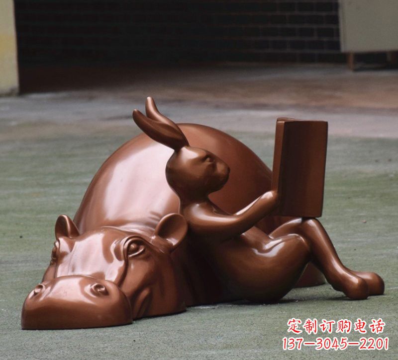 宁夏玻璃钢河马雕塑——给环境添彩