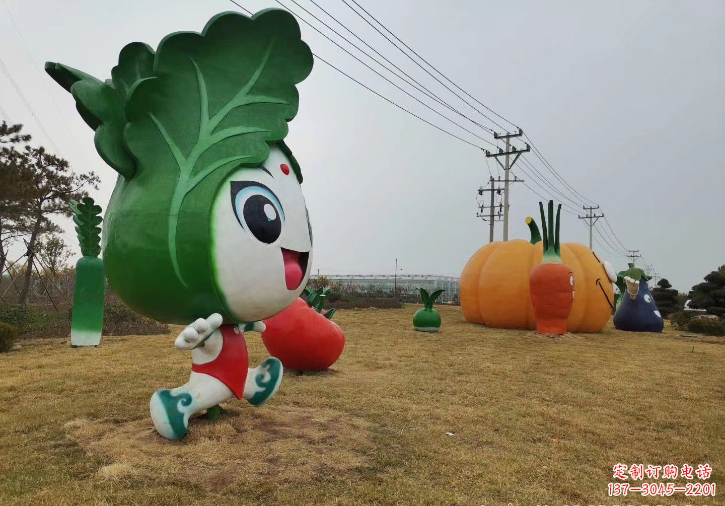 宁夏玻璃钢白菜雕塑精美的艺术品