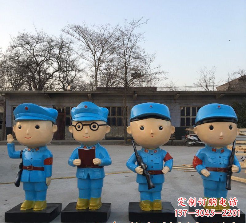 宁夏玻璃钢制作的红军雕塑传承精神