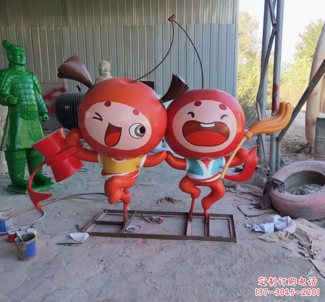 宁夏精致的玻璃钢苹果雕塑