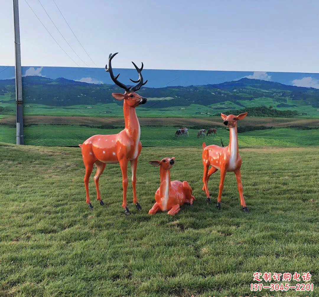 宁夏玻璃钢鹿群一种自然而精美的艺术