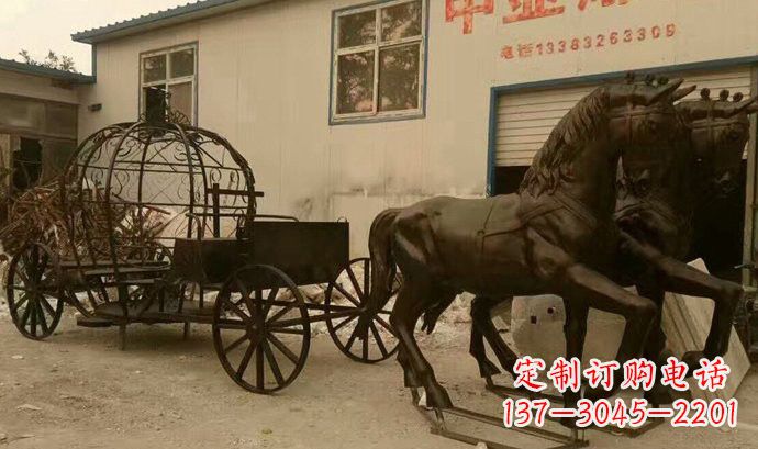 宁夏玻璃钢欧式马车雕塑精美艺术品