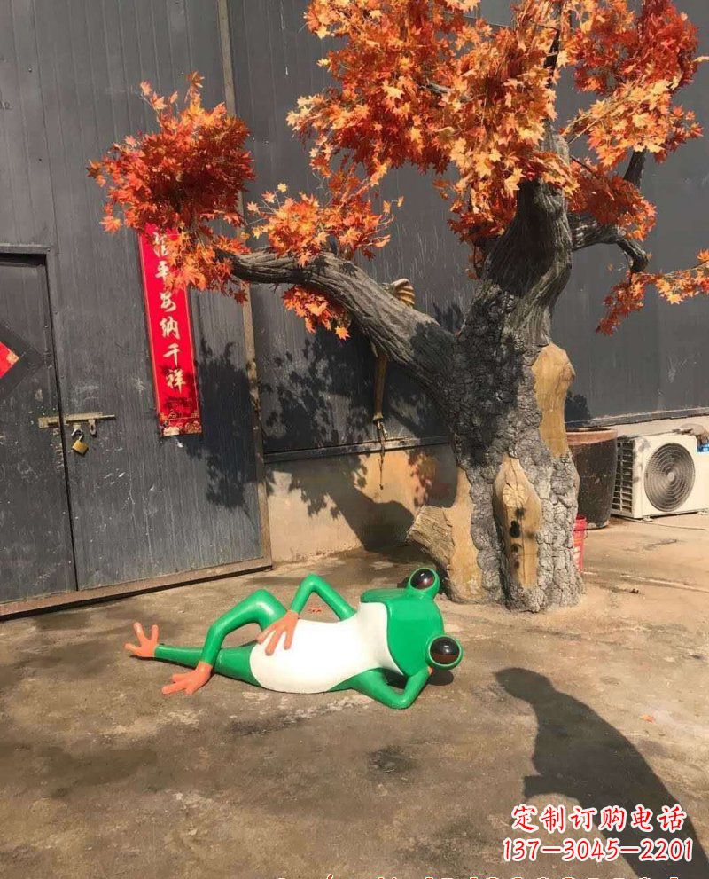宁夏精美玻璃钢青蛙雕塑