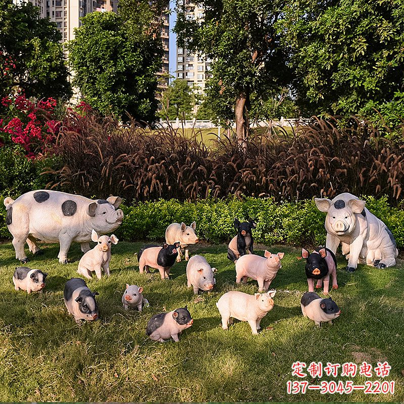 宁夏玻璃钢树脂仿真动物雕塑——公园农家院精美装饰