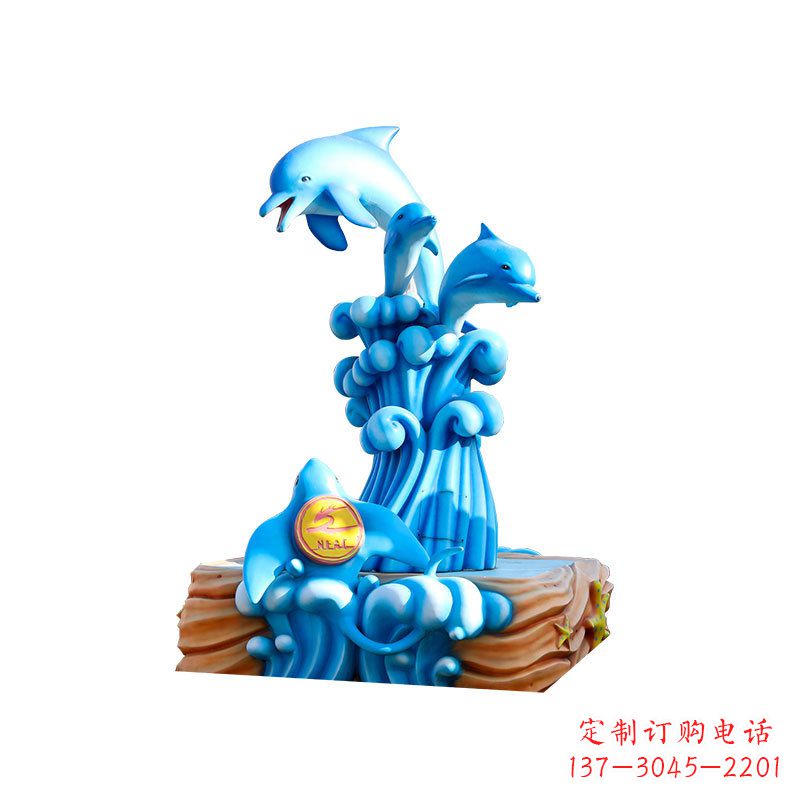 宁夏玻璃钢海豚雕塑精美可爱的海洋宝藏