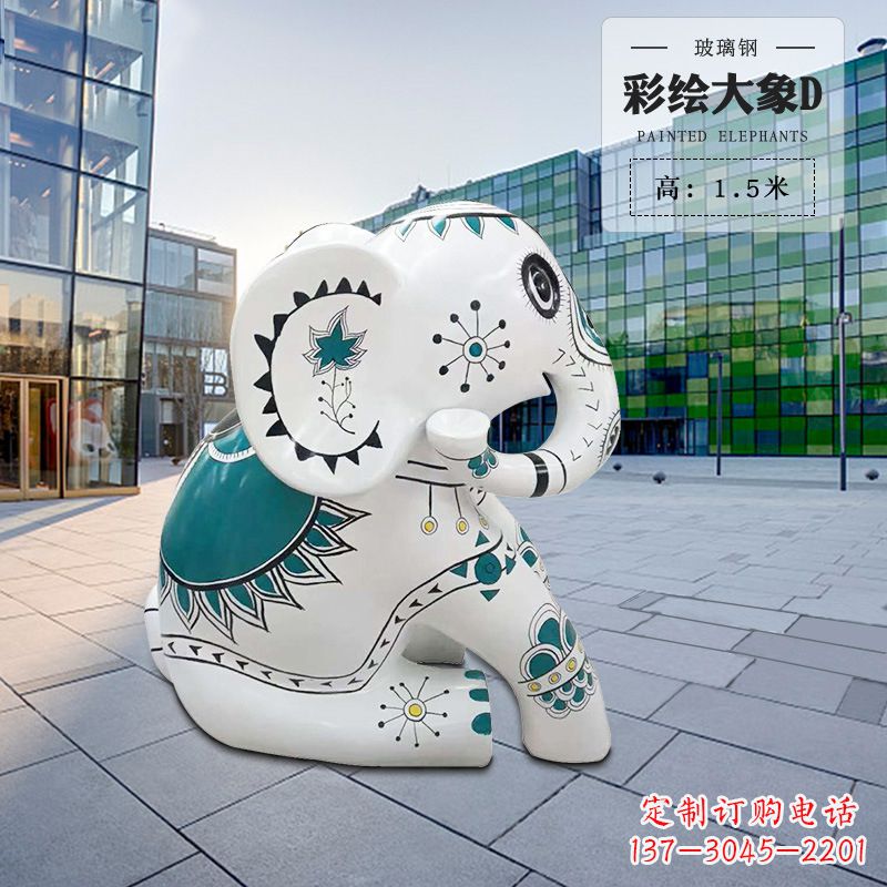 宁夏玻璃钢小象雕塑精致而可爱