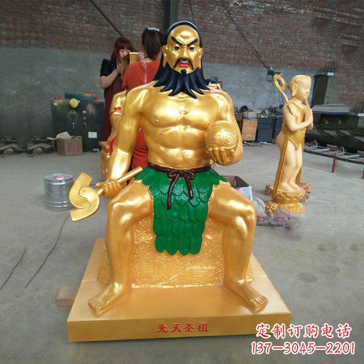 宁夏炎帝雕塑玻璃钢彩绘的神话传说