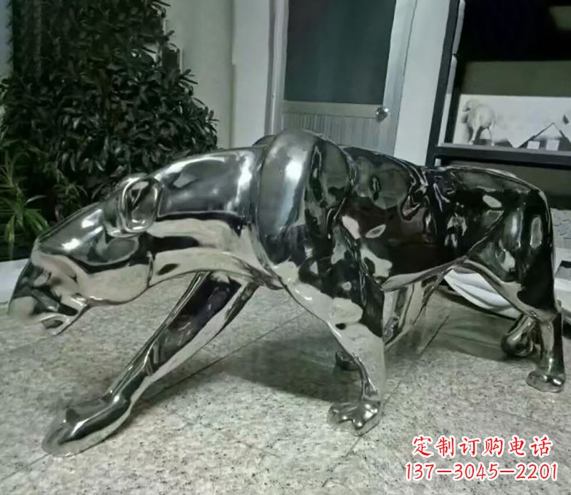 宁夏不锈钢豹子雕塑