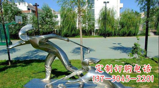 宁夏不锈钢冰壶雕塑艺术与运动的完美结合