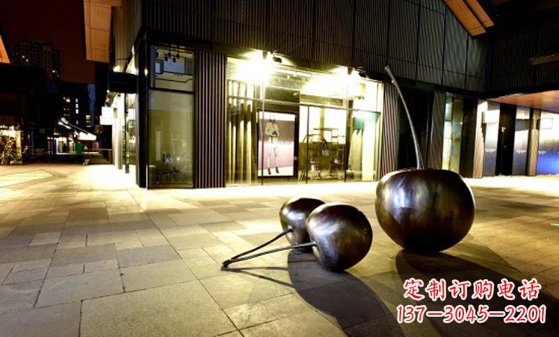 宁夏不锈钢樱桃雕塑