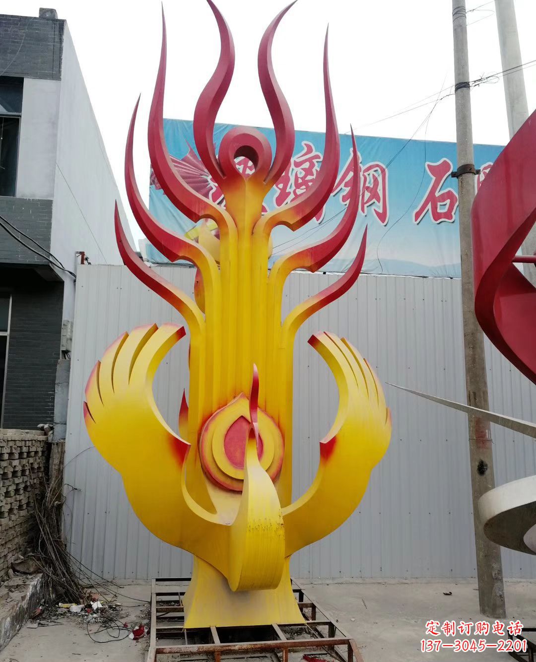 宁夏不锈钢彩色凤凰雕塑美丽的象征