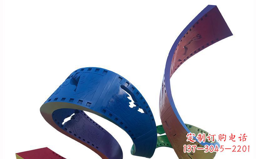 宁夏不锈钢彩色胶卷公园雕塑精美的艺术珍品