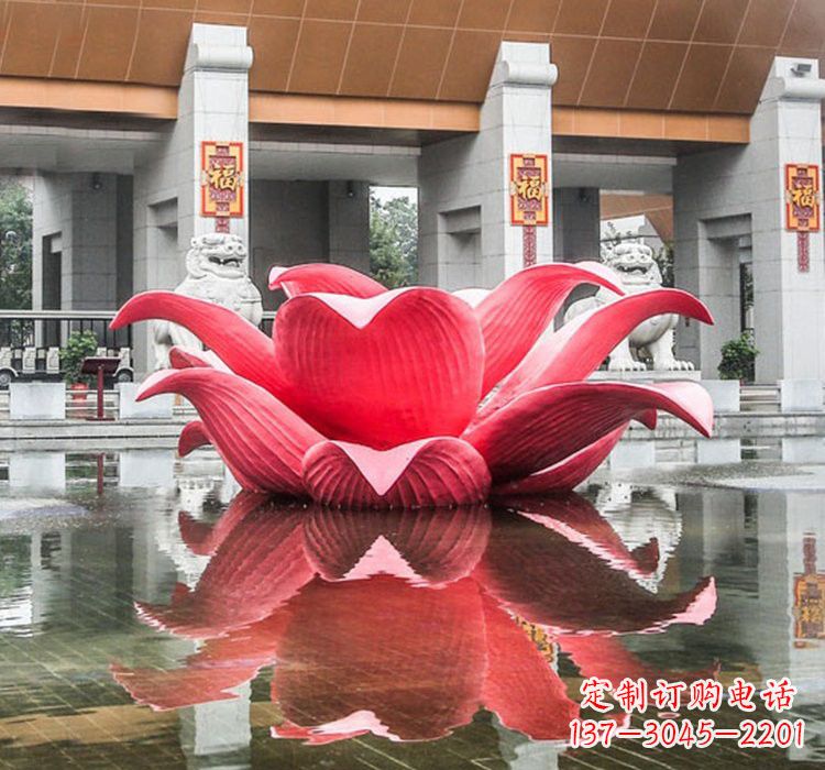 宁夏不锈钢彩色莲花雕塑——艺术之美
