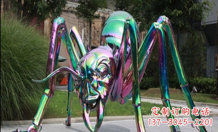 宁夏不锈钢彩色蚂蚁雕塑艺术美化公园景观